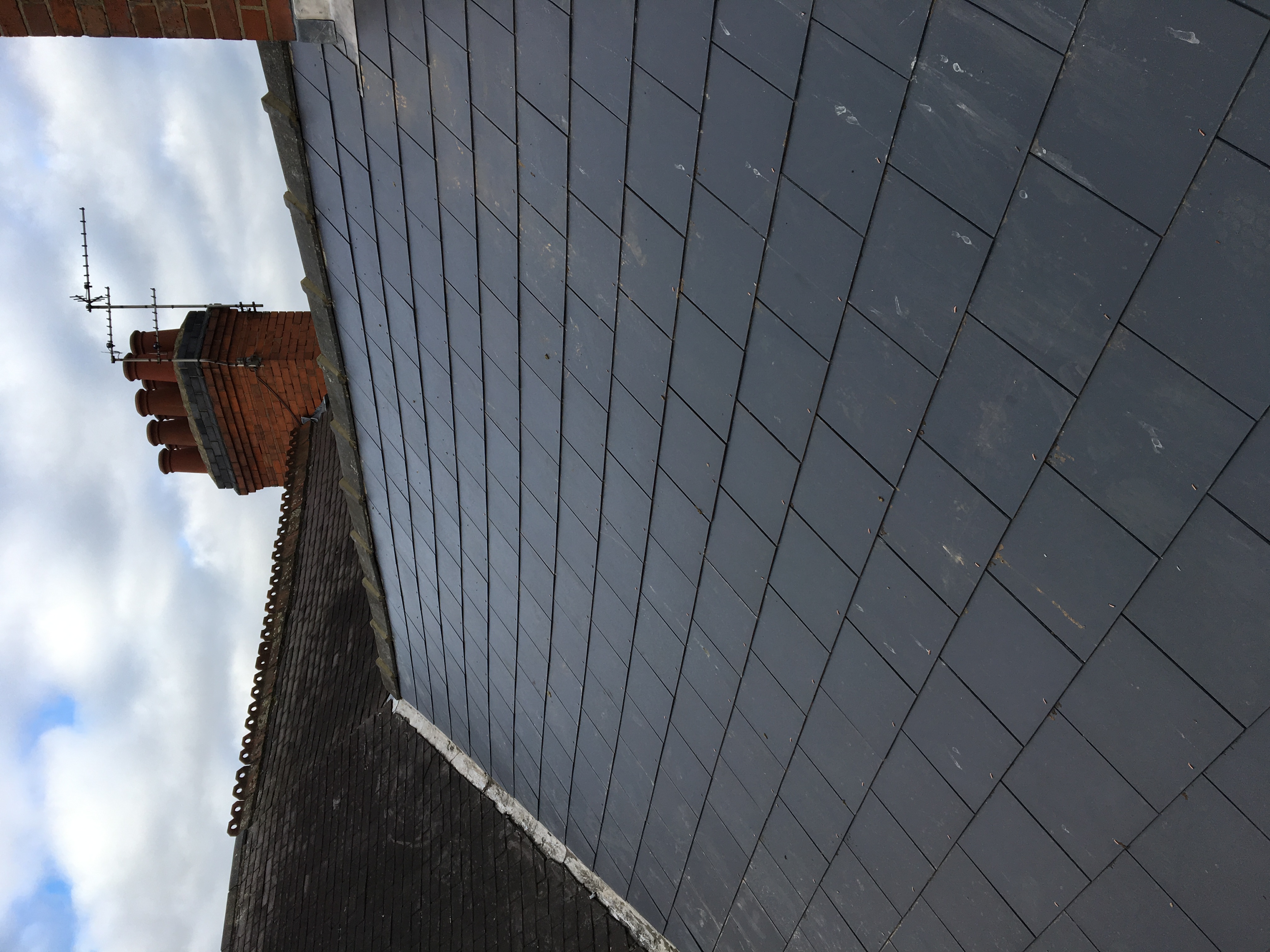 Finished roof on a Leicester house seen from above