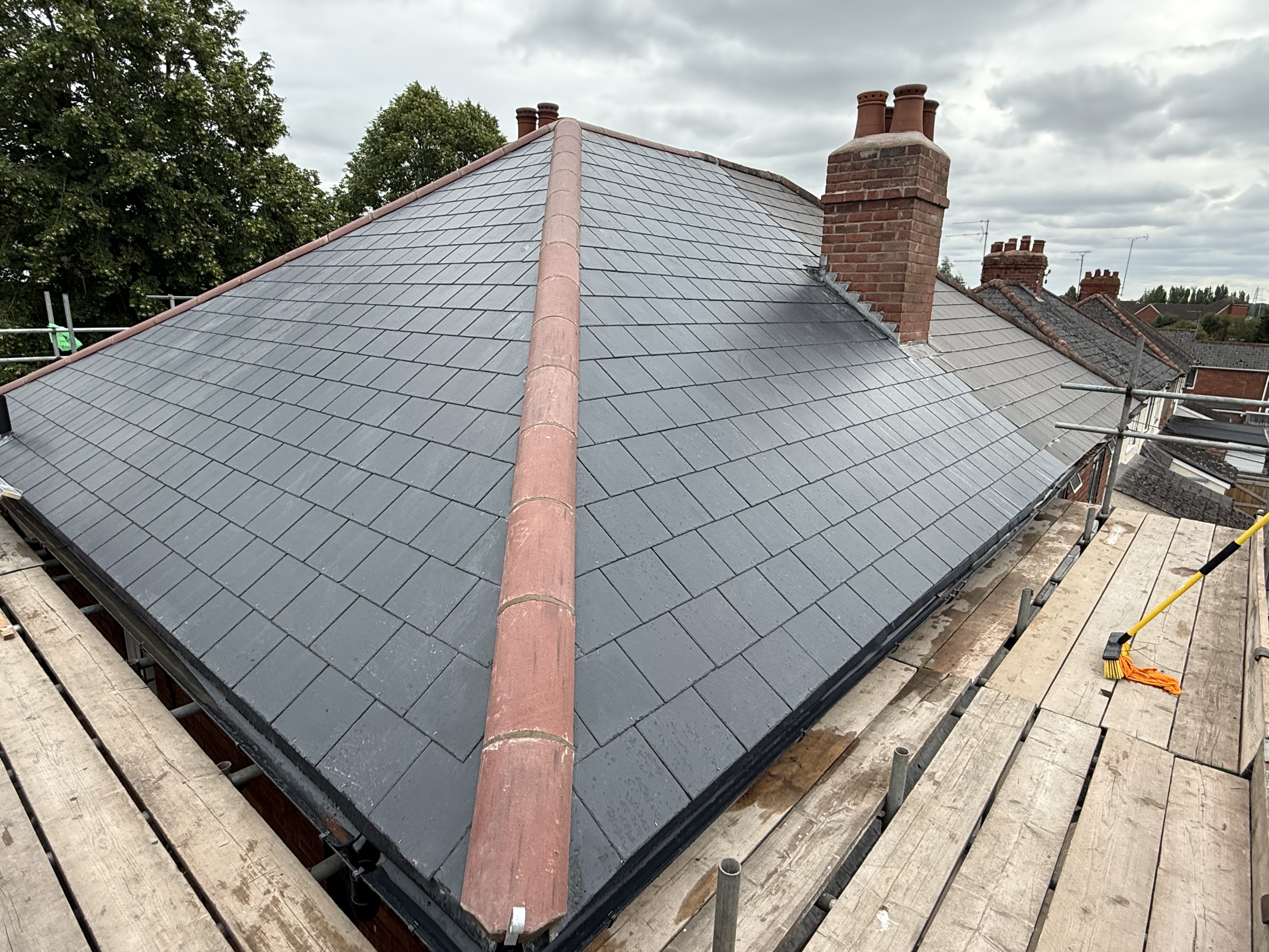 Roof surface and edge detail on a property worked on by ASM & Sons Roofing